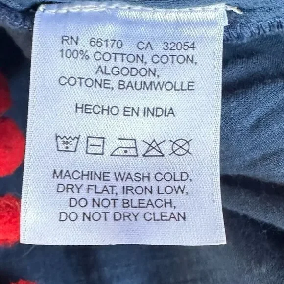 ANTHRO blue romper off the shoulder with embroidery red pompoms sz Large - Picture 4 of 13